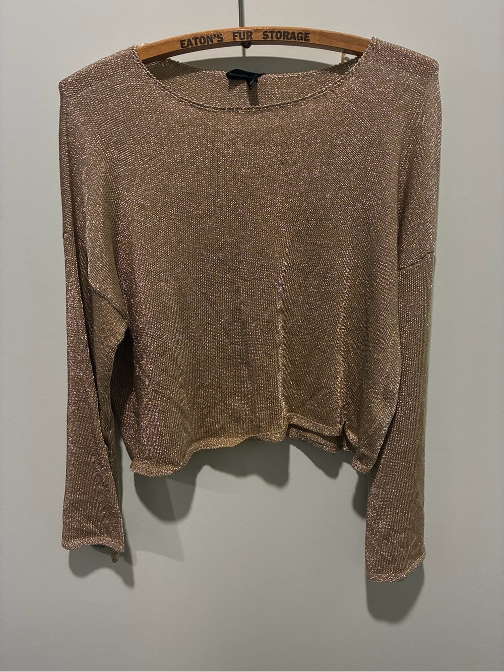 TOPSHOP Lurex Metallic Gold Chain Chainmail Women’s Top Size 6 NWT